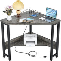 Salon bureau industriel moderne pour la maison table d'angle en bois table d'appoint avec recharge sans fil