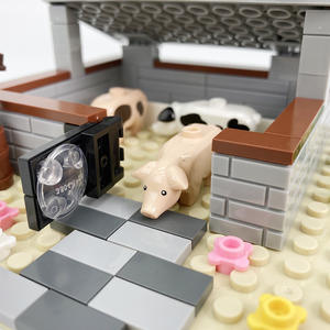 MOC Kleine Bouwstenen Scène Dierenstal Paardenstal Boerderij Landschap Assembleren Stad Neutraal Speelgoed Blokken Speelgoed Kinderen - Product Image 4