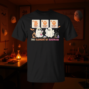 T-shirt pour professeur de sciences d'Halloween, Boo Ghost Element Of Surprise - Product Image 3