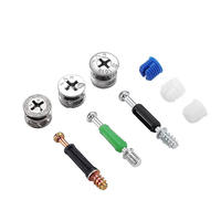 GQK Magnifiques connecteurs à came, vis autoperceuses, goujons à came, boulons de verrouillage pour meubles, fer+plastique 16MM/18MM, connecteurs de placards faciles à assembler