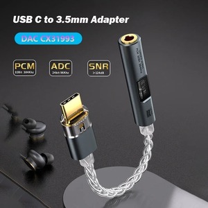 Bộ chuyển đổi âm thanh USB-C sang AUX, bộ giải mã HiFi DAC, USB C, giắc cắm tai nghe <span class=keywords><strong>3</strong></span>.5mm, amply tai nghe CX31993 MAX97220, PCM 32Bit 384KHz, cáp 384KHz - Product Image 3
