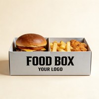 Boîte à poulet frit jetable en carton écologique avec impression numérique, pour frites et burgers chauds à emporter