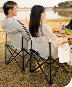 Chaise pliante portable d'extérieur pour le camping, les loisirs, le jardin et la plage, style chaise lune - Product Image 2