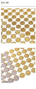 Roll Pita Jala Berlian 10 Yard 6 Baris Hiasan Berlian Imitasi Bentuk Bunga Bulat Berkilau - Product Image 5