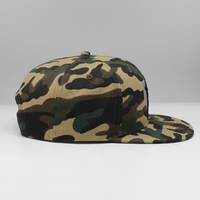 Broderie 3D personnalisée Flat Bill Camo Chapeaux Toile Camouflage Snapback Cap