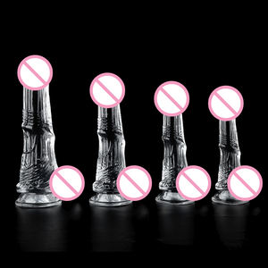 Großhandel CE-Zertifizierte Große Pferdeform Erwachsenenspielzeug Weiche Silikon Kristall Design Tierform Transparente Dildos - Product Image 2