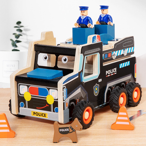 Montessori <span class=keywords><strong>voiture</strong></span> <span class=keywords><strong>de</strong></span> <span class=keywords><strong>police</strong></span> pour enfants écrou vis démonter blocs jeu éducatif semblant jouer cadeau jouets pour enfants - Product Image 5