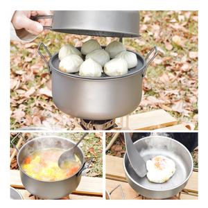 2.1L Pure Titanium Ultralight 267g <b>Camp</b> Cooking Pot Foldable Handle for Backpacking & Camping - Product Image 2