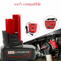 Batterie au lithium pour outil électrique M12 M18 18V 12V 6.0Ah avec batterie de rechange de grande capacité