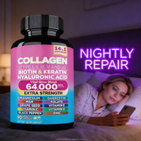 Capsules de collagène 14 en 1, complément antioxydant naturel pour les cheveux, la peau et les ongles, usage adulte