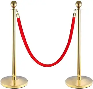 בנק מלון זהב מוט חבל תור קו Stand עמודי תמיכה עבור קהל שליטה אדום
