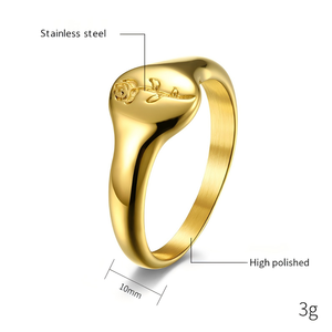 Bague en acier inoxydable plaqué or 18 carats pour femme, motif fleur rose, polie, étanche, idéale pour les fêtes et les anniversaires – Vente en gros - Product Image 2