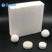 Boule/plaque/brique filtrante en mousse céramique réticulée poreuse en alumine/carbure de silicium/zircone de 10 à 60 PPI pour fonderie et coulée