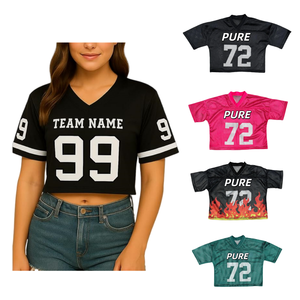 חולצות גברים הסיטונאי מותאם אישית גברים נשים camo גרפי crots יבול כדורגל העליון רשת כדורגל - Product Image 1