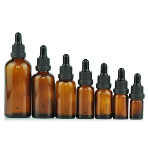 Ready to Ship 15ml brown glass bottle with dropper and tamper evidence