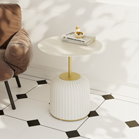 Table d'appoint en verre blanc de style minimaliste, table d'angle en fer de luxe léger, table d'appoint en fer pour salon