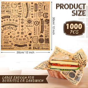 Eco-Friendly Coated <b>Food</b> Grade Hamburger <b>Wrapping</b> <b>Paper</b> | Greaseproof for Cookies Bread & More EU/US Compliant - Product Image 2