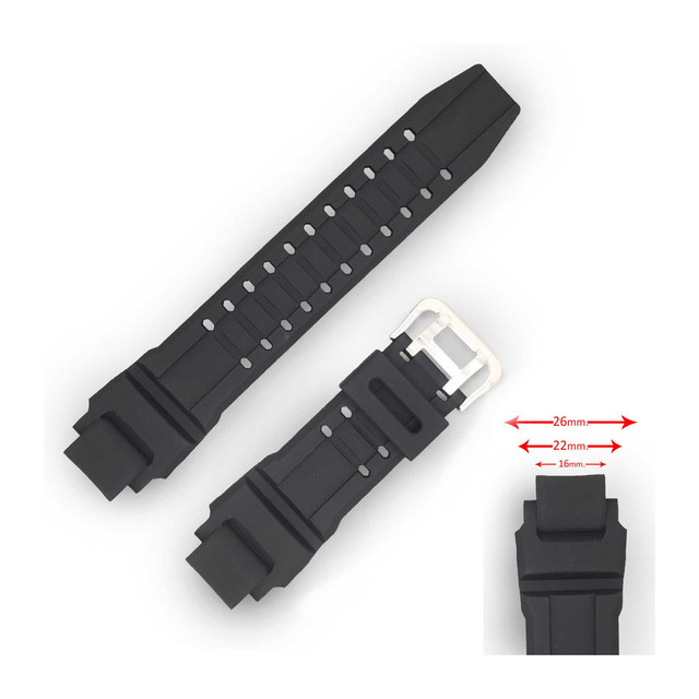 Resin Black Watch Band 22mm Compatible with GA-A1000 GW-A1000 GW-A1100 GA-1100 G1400 GW-4000 Ref W1632