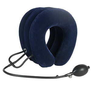 Cervical Traction Device Inflatable <b>Neck</b> Brace Navy Blue Medical <b>Neck</b> Support <b>Pillow</b> For Cervical Spondylosis Correction Home - Product Image 1