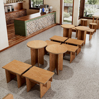 Ensemble de mobilier de café style Wabi Sabi, table et chaises en forme de nuage pour salon de café commercial