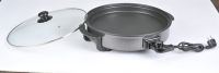 Elektrische Pizzapfanne 42 cm Fortschrittliche Technologie Großhandelspreis Pizzapfannenofen Tiefe Pfannkuchenmaschine OEM Gehärtetes Glas 220 1400