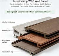 Panneau mural WPC multicolore, revêtement composite à grain de bois pour murs intérieurs commerciaux