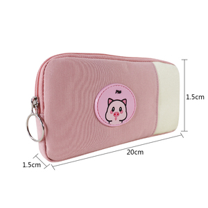 Trousse à crayons rose Kawaii style coréen, design animal uni personnalisé, fournitures scolaires en tissu et polyester pour enfants - Product Image 6