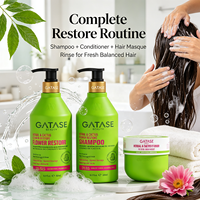 Ensemble shampoing, après-shampoing et masque capillaire à base de plantes et de fleurs de cactus pour cheveux secs et abîmés, nourrissant, réparateur, naturel, OEM