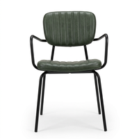 Chaise de salle à manger moderne en métal avec siège et dossier rembourrés, fauteuil beige avec structure noire pour restaurant, hôtel, salle à manger