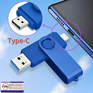 แฟลชไดรฟ์พลาสติกแบบพกพา USB 2.0 ความเร็วสูง ใช้งานได้สองรูปแบบ ความจุ 512MB-128GB เหมาะสำหรับโทรศัพท์มือถือ แล็ปท็อป แท็บเล็ต - Product Image 3