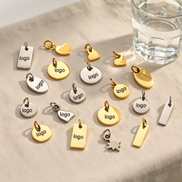 Pendentifs et breloques personnalisés en acier inoxydable plaqué or 18 carats pour colliers et bracelets DIY, finition poli miroir, bijoux tendance