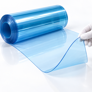 Rollo de película de PVC transparente azul, lámina de vinilo flexible tintada para cubiertas de mesas, cortinas y bolsas - Product Image 1