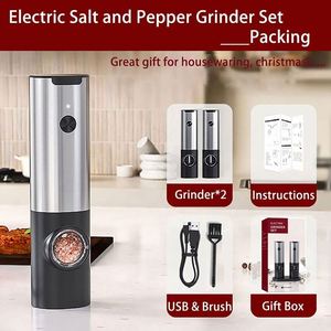 Hot Selling Electric <b>Pepper</b> <b>Grinders</b> Automatic Rechargeable Salt and <b>Pepper</b> Mill Set With Rechargeable Base - Product Image 5