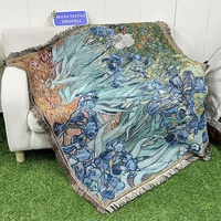 Taille personnalisée tissé tapisserie couverture champignon nature jeter tapis et jeter couverture unique couverture personnalisée