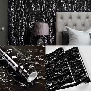 ORON DECO adesivo in marmo vinile nero autoadesivo impermeabile 3d cucina adesivo da parete Peel and Stick carta da parati <span class=keywords><strong>per</strong></span> camera da letto - Product Image 1