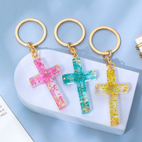 Mini porte-clés religieux en forme de papillon, cœur, croix de Jésus, produits chrétiens, cadeau pour client, breloque de sac chrétien, accessoires