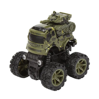 Jouet de voiture militaire éducatif en plastique à double inertie, 4 modèles avec véhicules lance-missiles, jouet à friction à transmission intégrale pour enfants