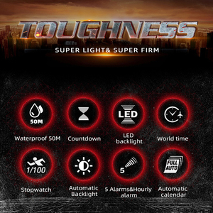 Montre connectée NORTH EDGE Mars 3, boîtier en fibre de carbone, pour homme, étanche 50 m, montre sport, heure mondiale, LED. - Product Image 4