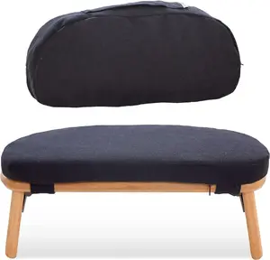 Padded Meditation Bench, Folding Seat With Cushion, Bamboo Seiza