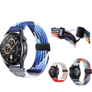 สายรัดข้อมือแบบห่วงไนลอนพับได้รุ่นใหม่สำหรับ <span class=keywords><strong>Samsung</strong></span> <span class=keywords><strong>Galaxy</strong></span> 4 5 6 /Classic/5 Pro และสายรัดข้อมือสำหรับ Huawei Watch GT 4 3 2 Pro 46 มม. - Product Image 1