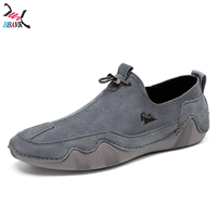 Mocasines de Cuero Antideslizantes para Hombre, Zapatos Casuales de Moda, Forro de Cuero Genuino, Talla Grande, Corte Bajo, para Primavera, Verano y Otoño