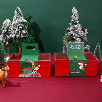 Vente en gros Boîte de papier cadeau de Noël Boîte d'emballage cadeau pliante pour gâteau au chocolat avec poignée de fenêtre en pvc