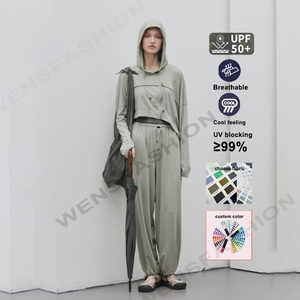 Ensembles de sweats à capuche et pantalons respirants anti-UV UPF50 pour femmes, vêtements de protection solaire pour l'extérieur par le fabricant - Product Image 3
