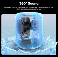 Enceinte Tribit Stormbox Mini 12W 360° °   Lumière LED à son surround, étanche IPX7, prend en charge le couplage TWS pour les soirées audio
