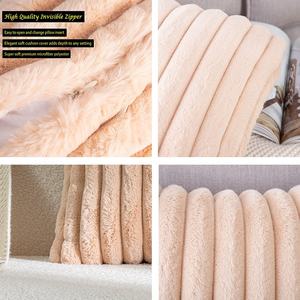 Federa in Poliestere di Tendenza, Tinta Unita con Righe Verticali, Copricuscino Rettangolare in Stile Nordico, Tecnica Tessuta - Product Image 6