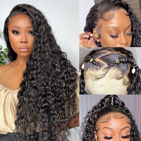 Perruque bouclée Pixie en cheveux humains bruts birmans, alignée sur les cuticules, 30-40 pouces, avec dentelle frontale HD invisible 13x6, vente en gros