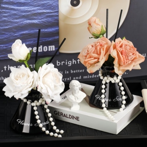 Großhandel Home Duft Diffusor ohne Feuer imitiert Retro Rose Bouquet Ornament Duft Reed Diffusor für benutzer definierte Logo - Product Image 1