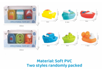 Juguete de Agua para Bebés de Paja de Trigo, PVC y Silicona, Suave, sin Agujeros, Flotante, con Forma de Vehículo, Animal, Barco, Cupcake, Pelota Sensorial, Juguete Educativo