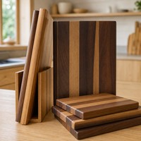 Snijplank Bibliotheek Decoratieve Keukenplank Collectie Bundel met Presentatiehouder Premium Acacia Hout