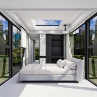 Maison capsule en aluminium de couleur personnalisable, alimentée à l'énergie solaire, design écologique pour la maison, le bureau, le salon, les projets hôteliers